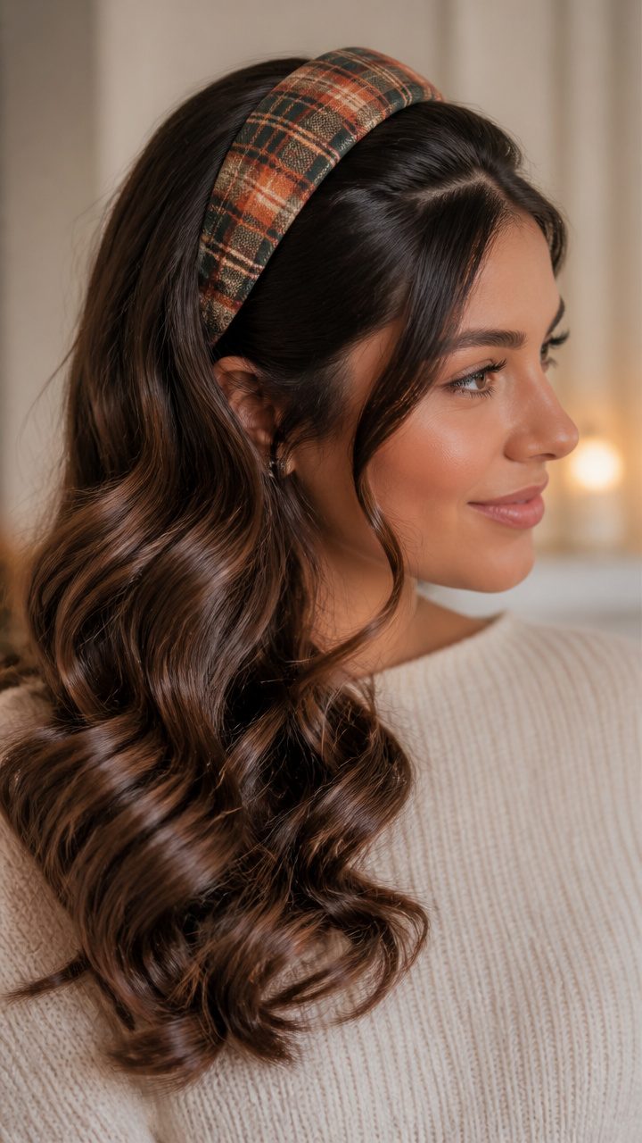 Parted Curls With Center Band