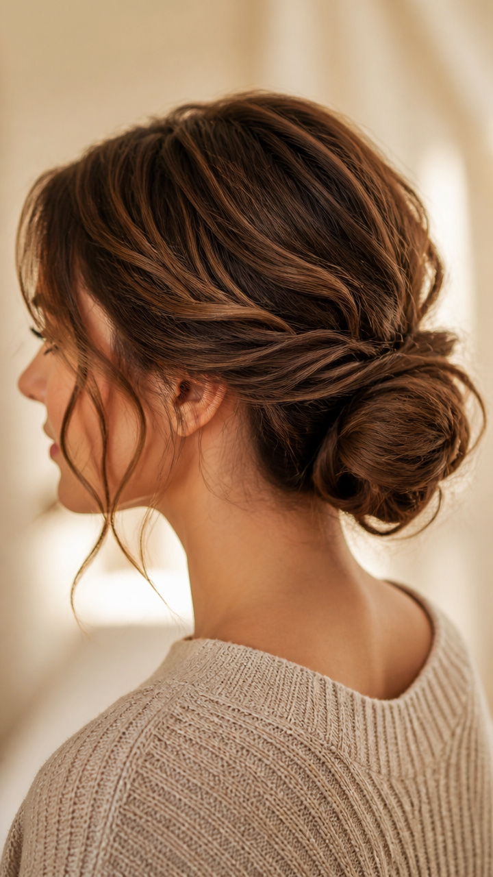 Pinned Back Waves with Bun Base