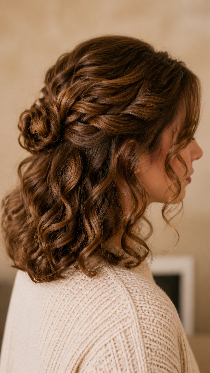 Pinned Back with Spiral Tendrils