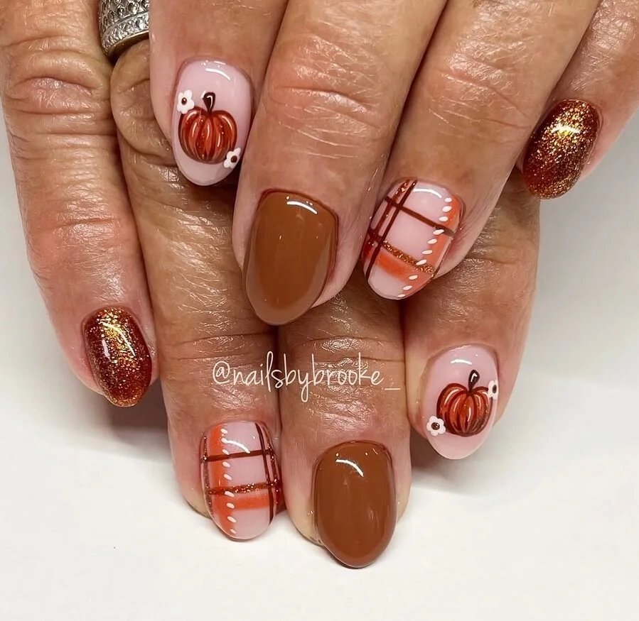 Pumpkin Plaid Sparkle