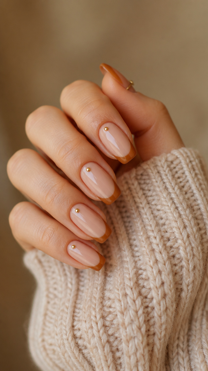 Pumpkin Spice French Manicure