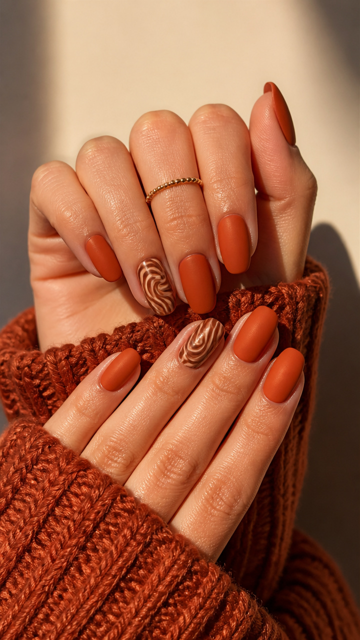 Pumpkin Spice Matte Mani