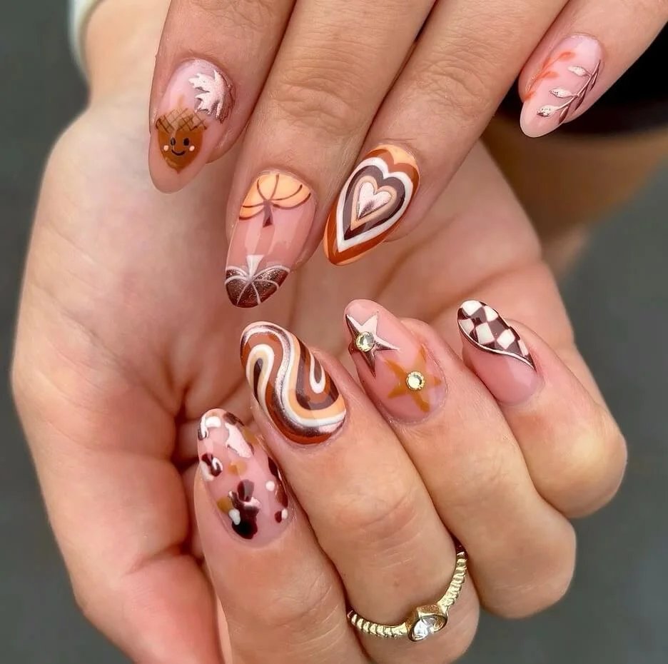 Retro Fall Nail Designs