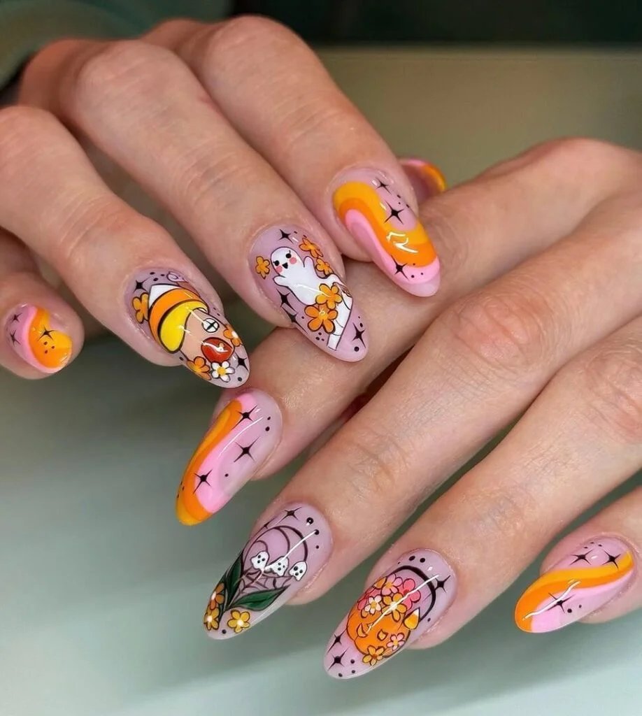 Retro Halloween Nails
