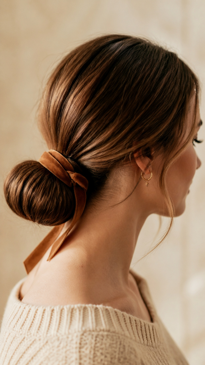 Ribbon-Wrapped Low Bun
