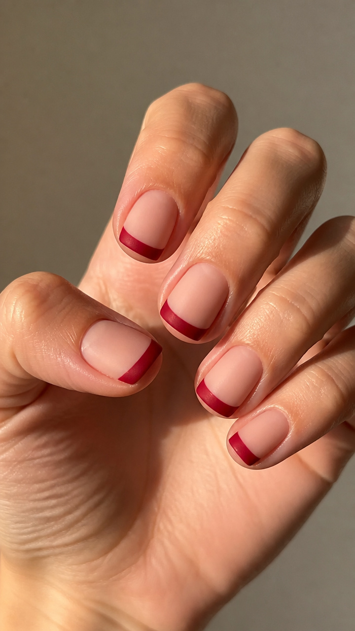 Ruby Matte French Tips
