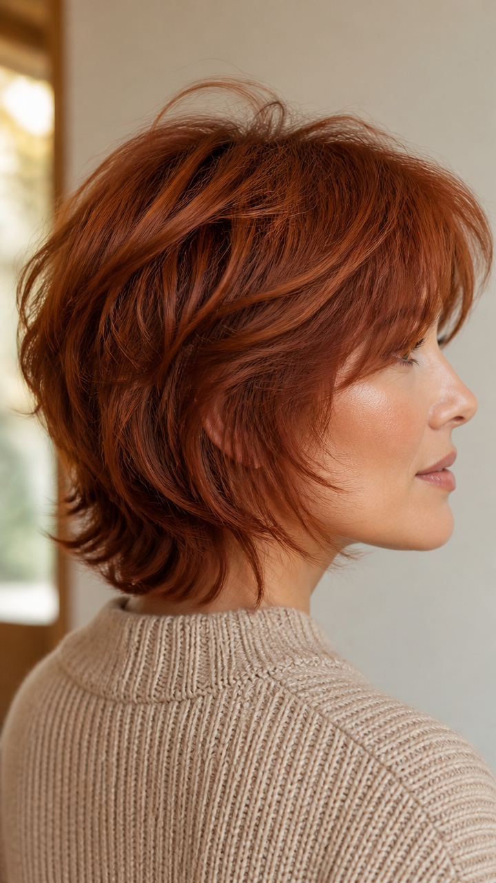 Rust-Toned Shag with Volume