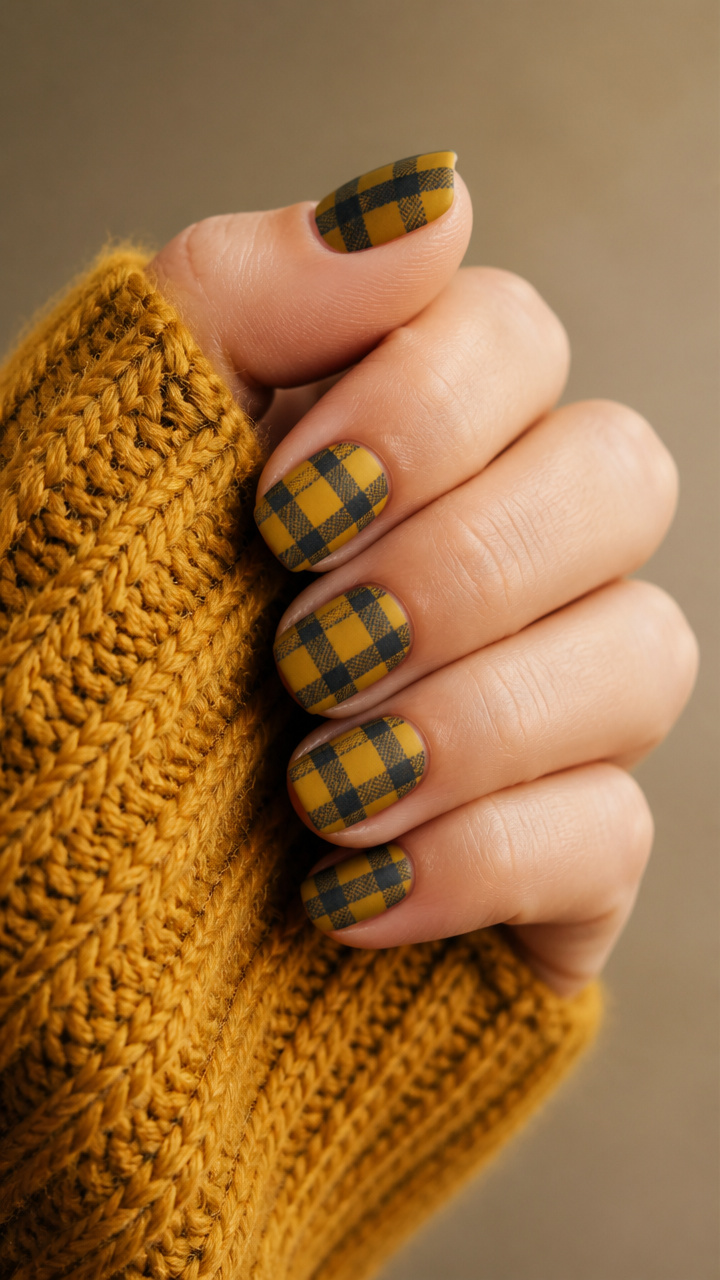 Rustic Grid Matte Mani