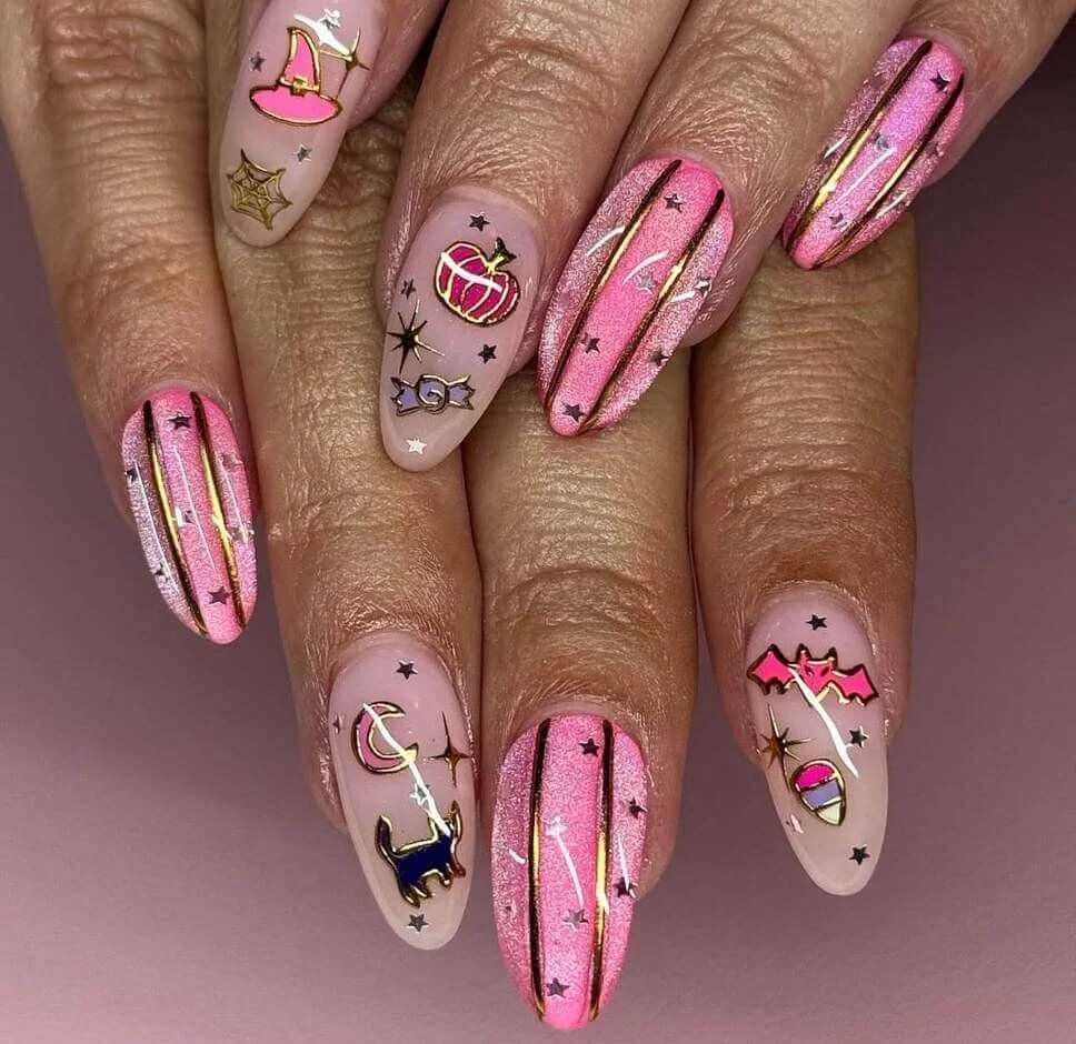 Shimmery Pink Nail Charms