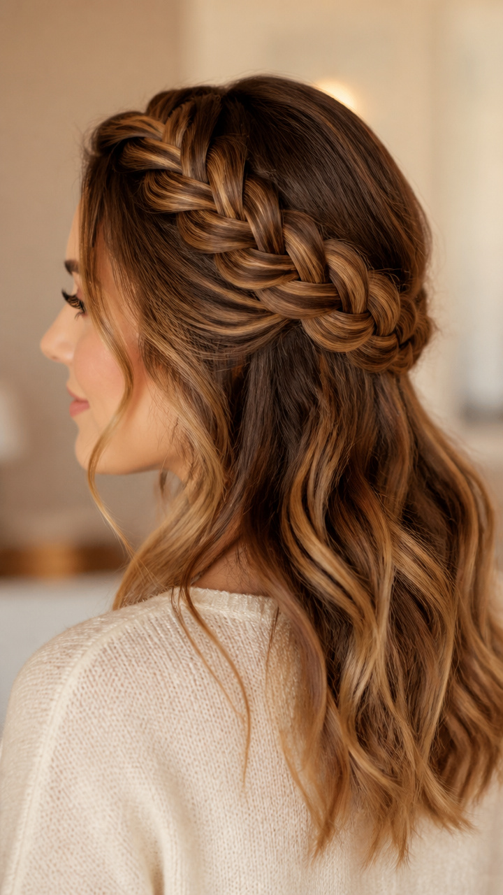 Side-Parted Braided Crown