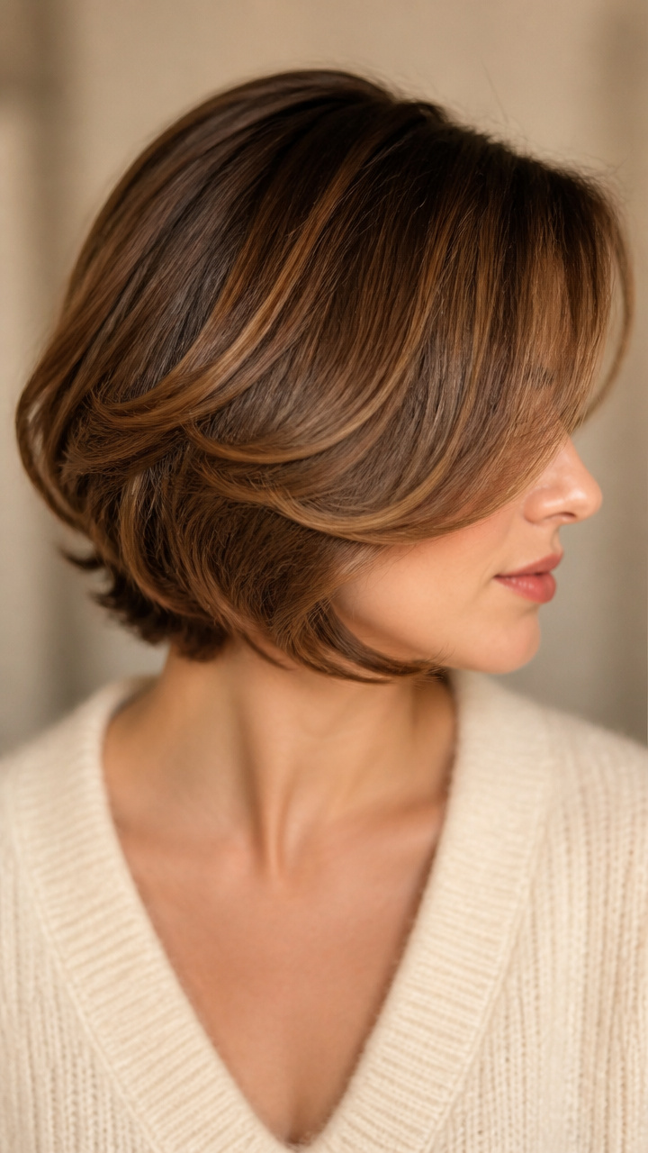 Side-Swept Bangs with Curl