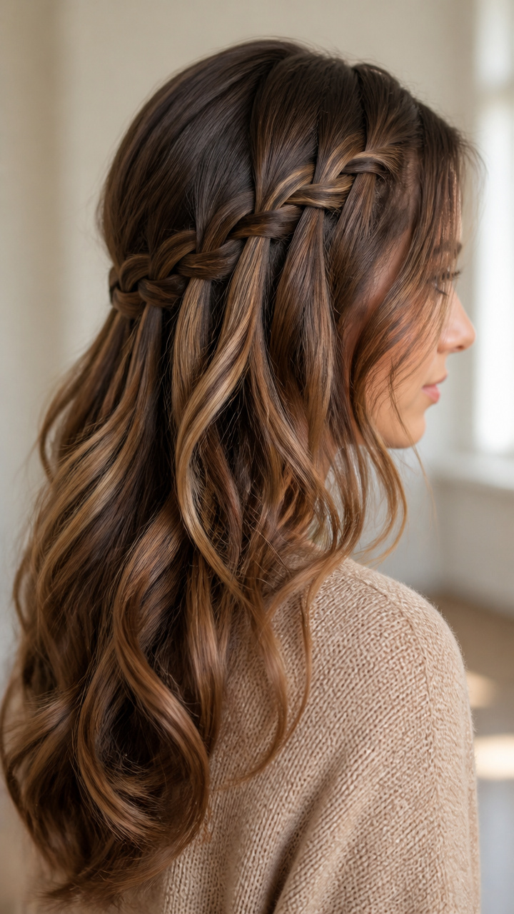 Side-Swept Waterfall with Loose Waves