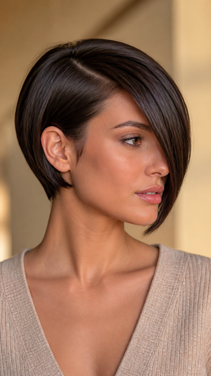 Sleek Asymmetrical Bob