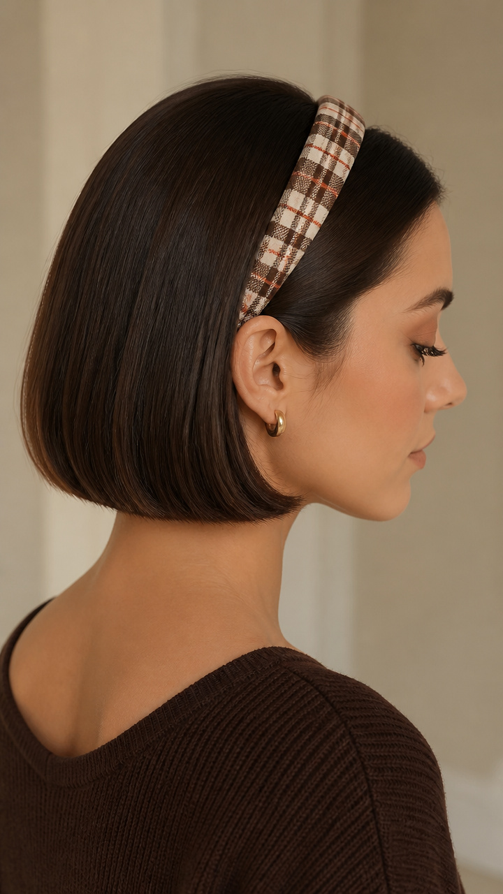 Sleek Bob With Retro Band