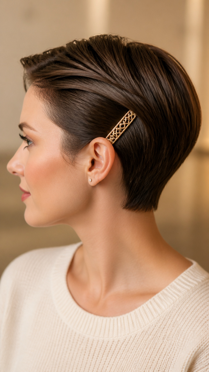 Sleek Pixie with Metallic Clip