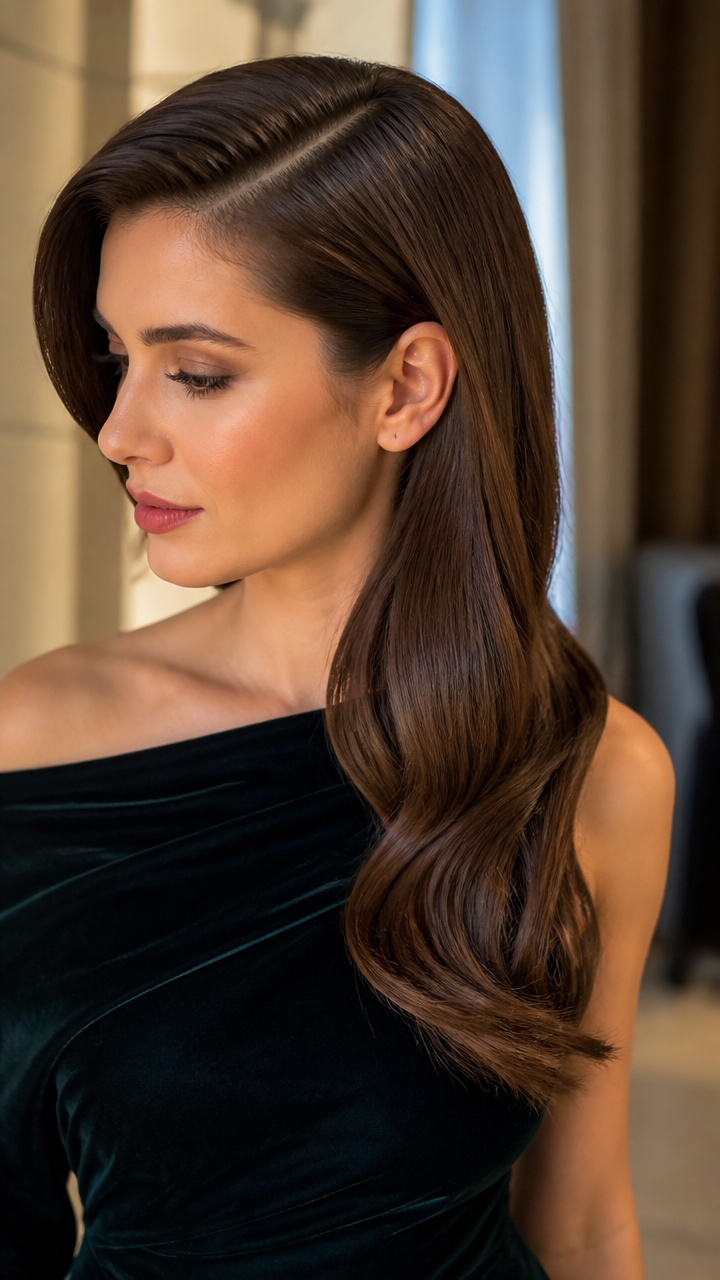 Sleek Side Part With Sweep