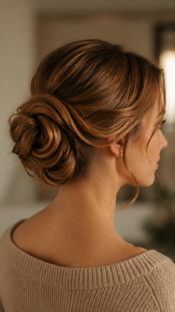 Soft Cinnamon Roll Updo