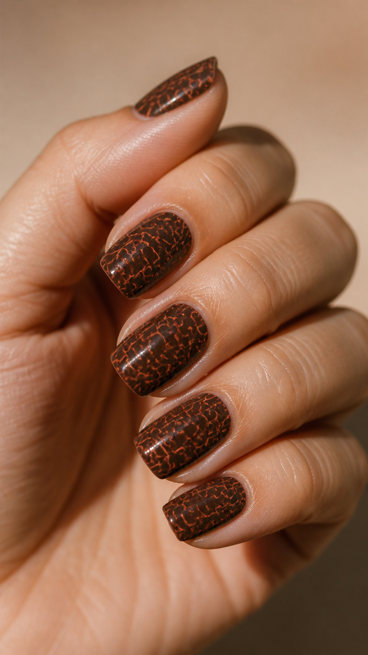 Terracotta Crackle Over Chocolate