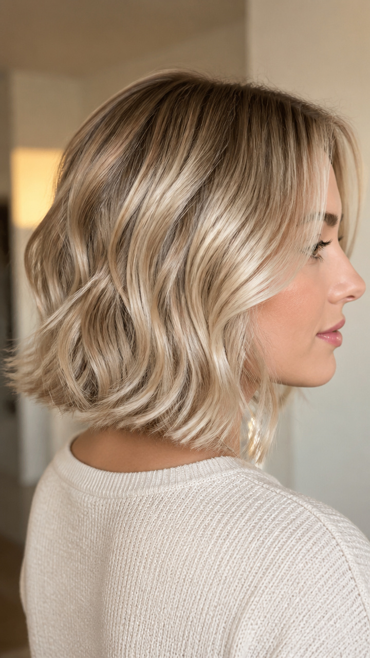 Textured Bob With Flipped Ends