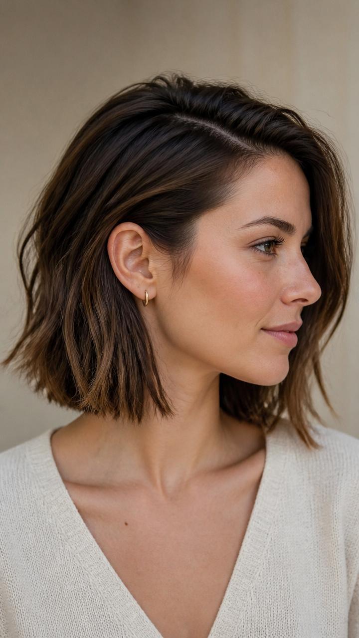 Textured Bob with Tucked Ear