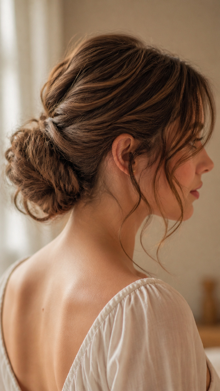 Textured Chignon with Tendrils