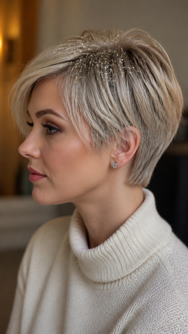 Textured Crop with Glitter Roots