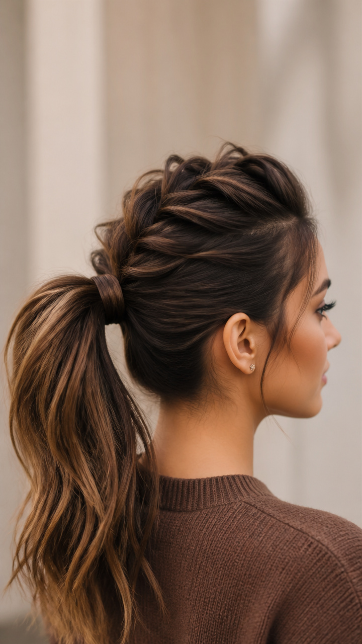 Textured Faux Hawk Pony