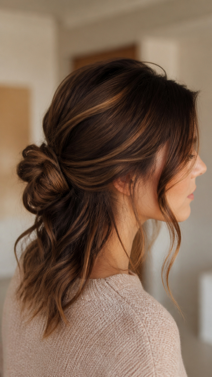 Textured Knot with Side Part