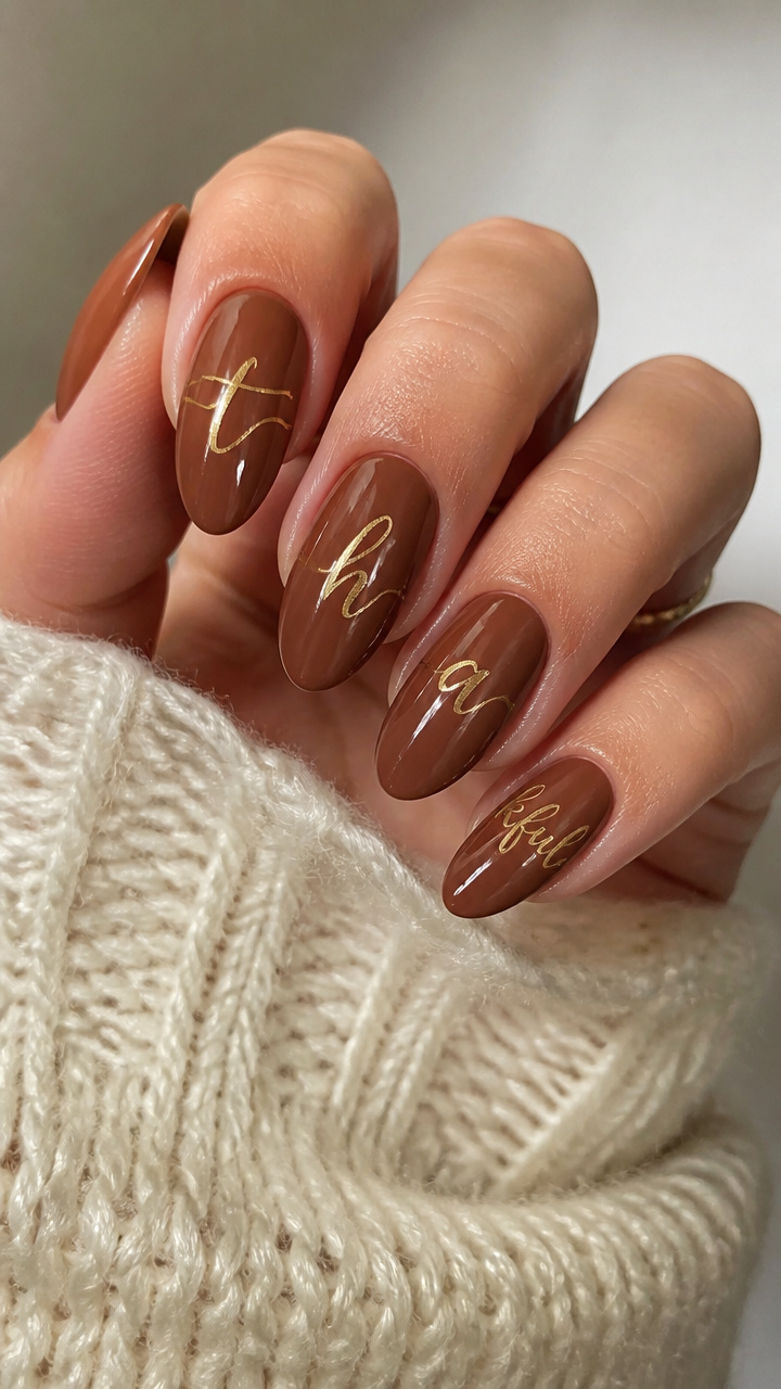 Thankful Script Manicure