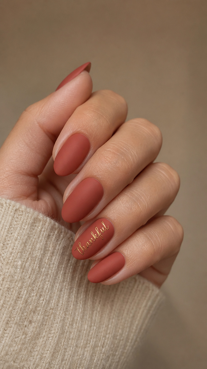 Thankful Script Manicure