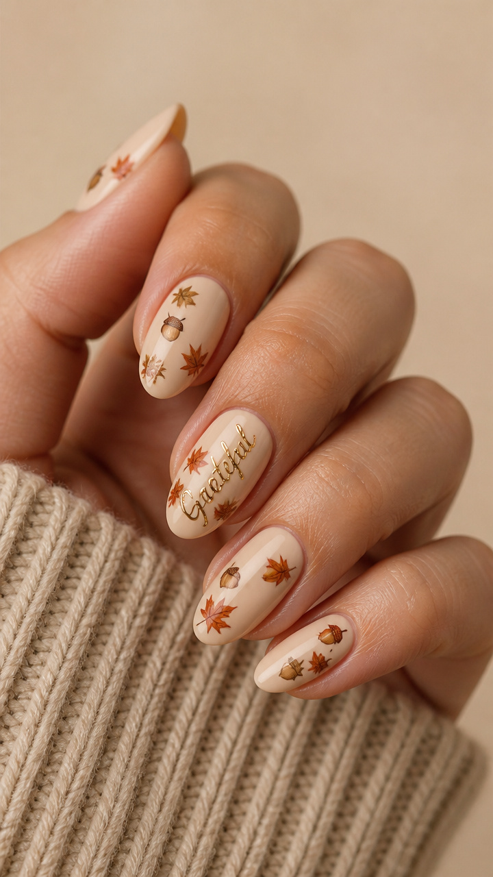 Thankful Script Manicure