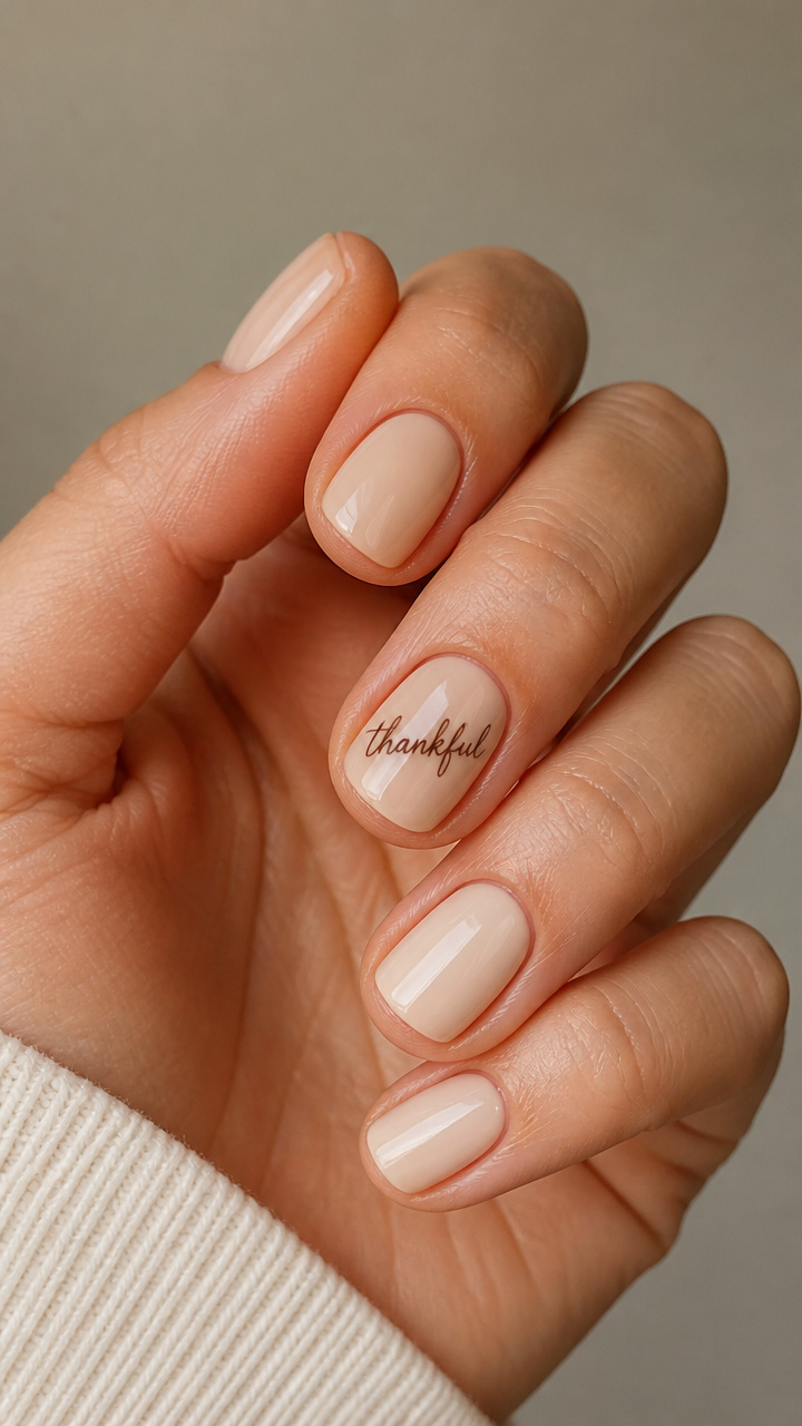 Thankful Script on Creamy Beige