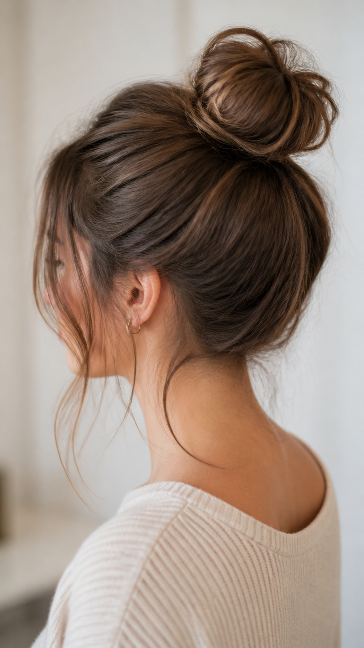Top Knot with Face-Framing Pieces