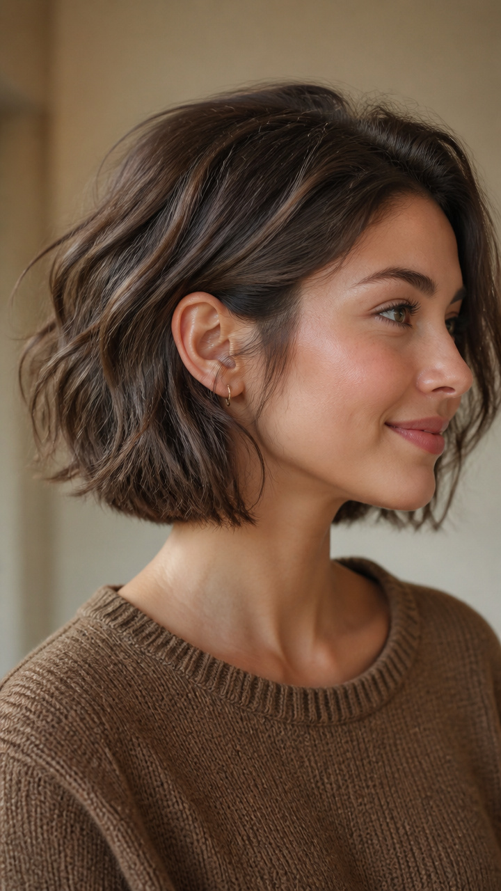 Tousled Bob With Behind-the-Ear Tuck