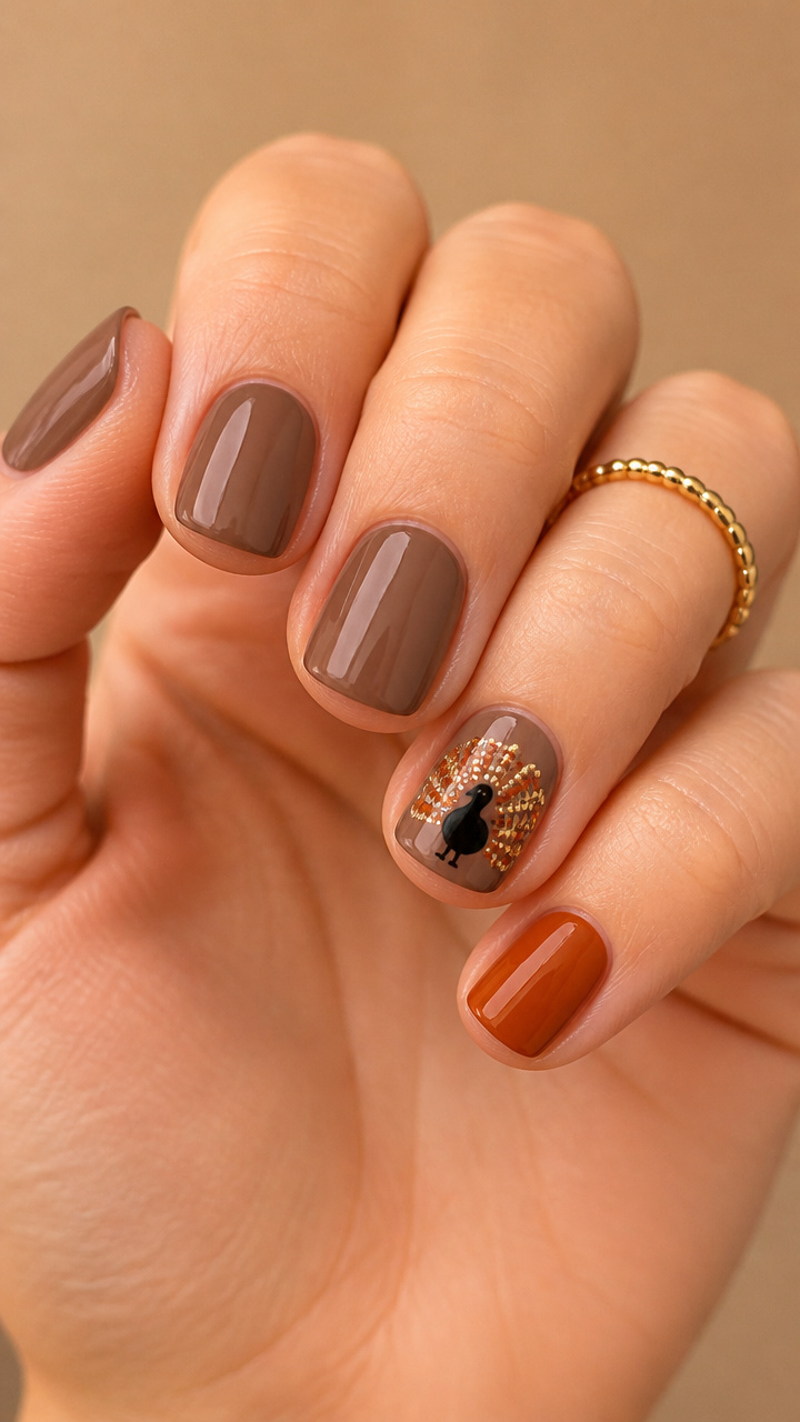 Turkey Silhouette Charm Accent