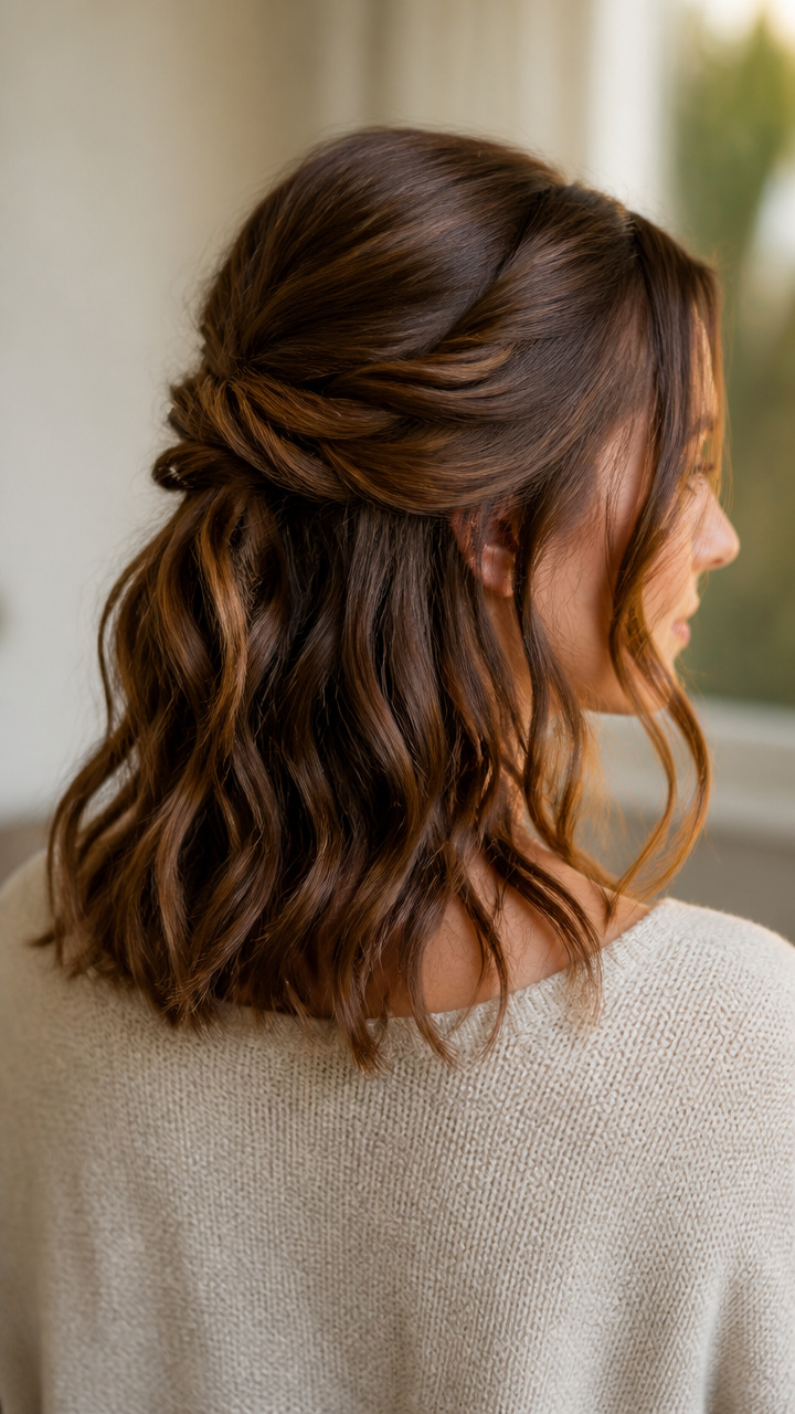 Twist-and-Cinch Half-Updo