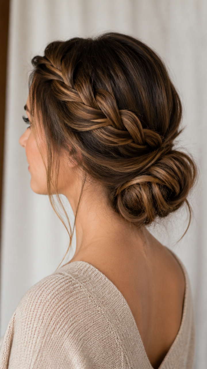 Twisted Crown with Low Bun