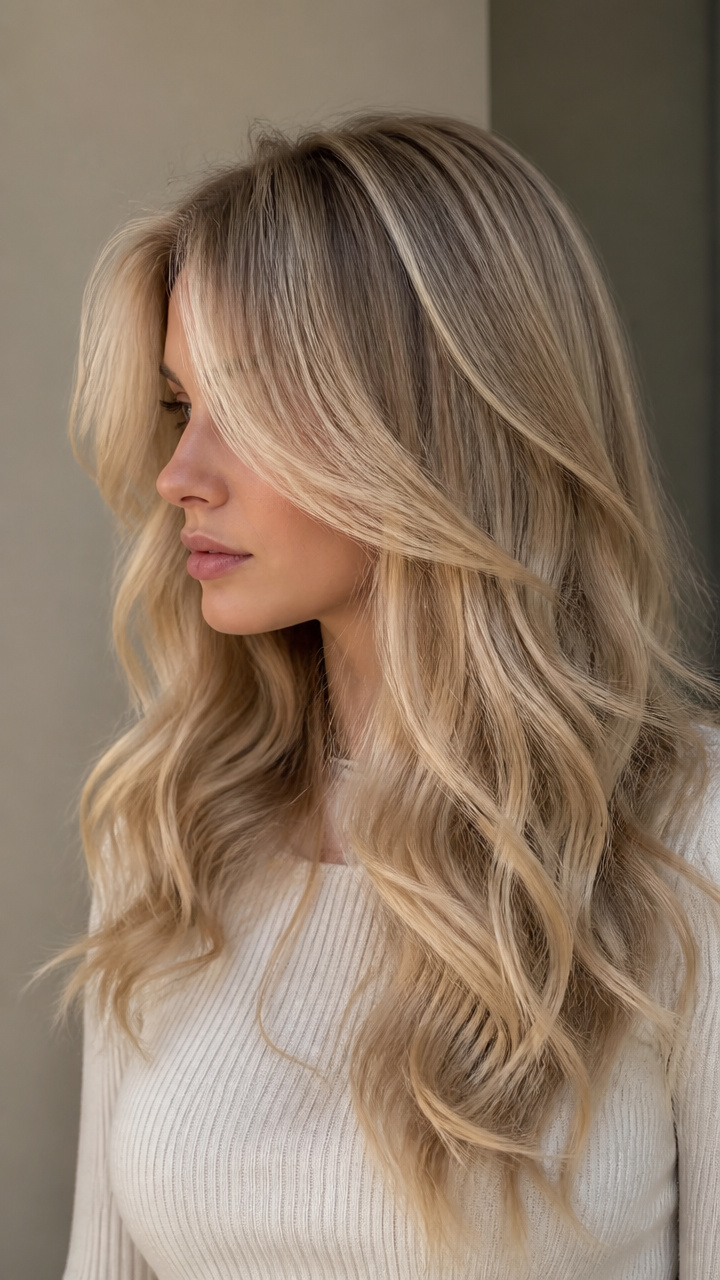 Voluminous Curtain Bangs With Long Waves
