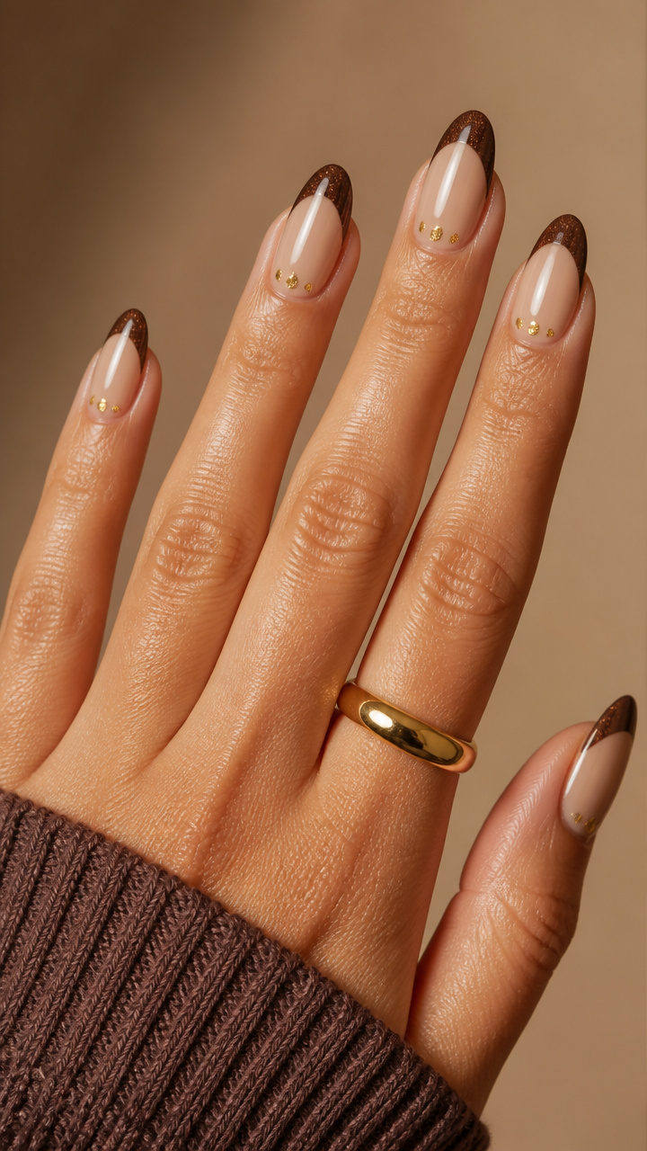 Walnut Velvet with Gold Foil Dots