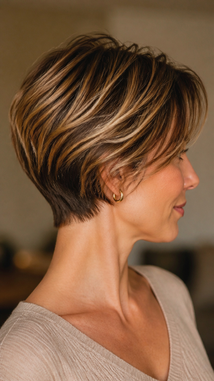 Warm Balayage on Tapered Cut