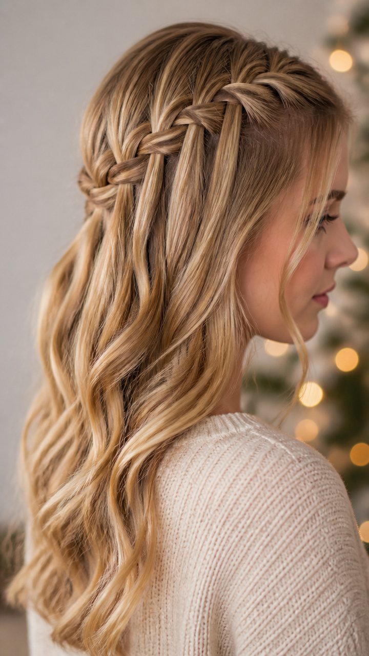 Waterfall Braid Along One Side