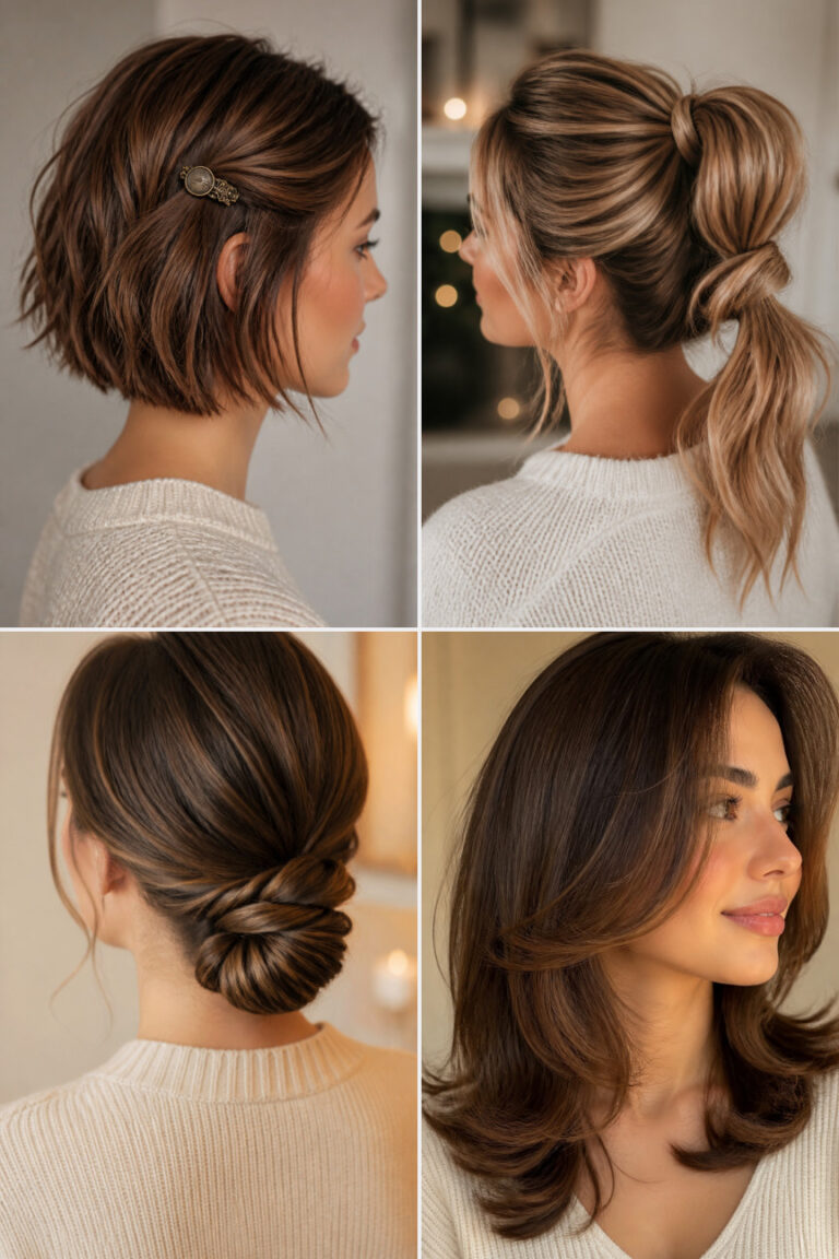21 Cute Christmas Hairstyles for Christmas Morning and Cozy Family Gatherings