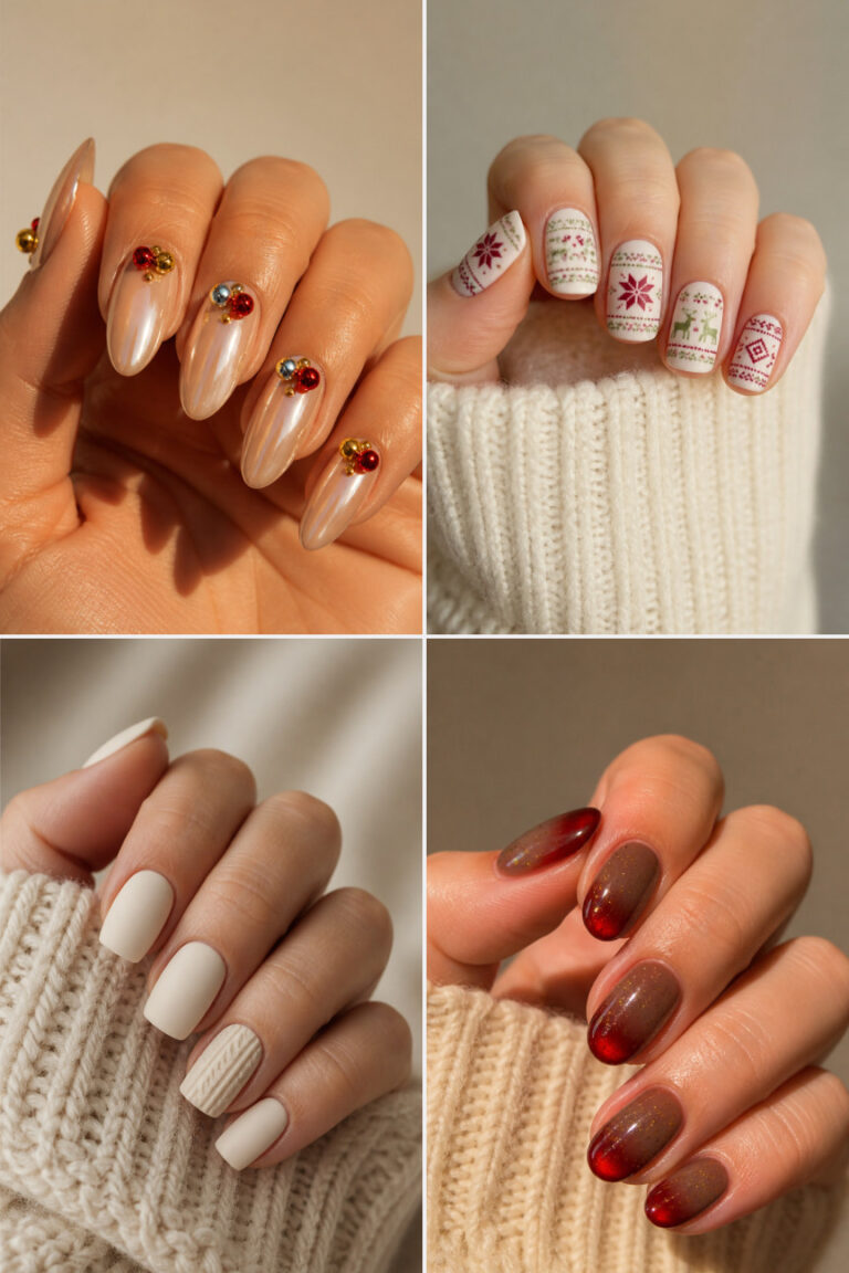 21 Cute Christmas Nail Designs for Cozy Winter Nights and Christmas Morning