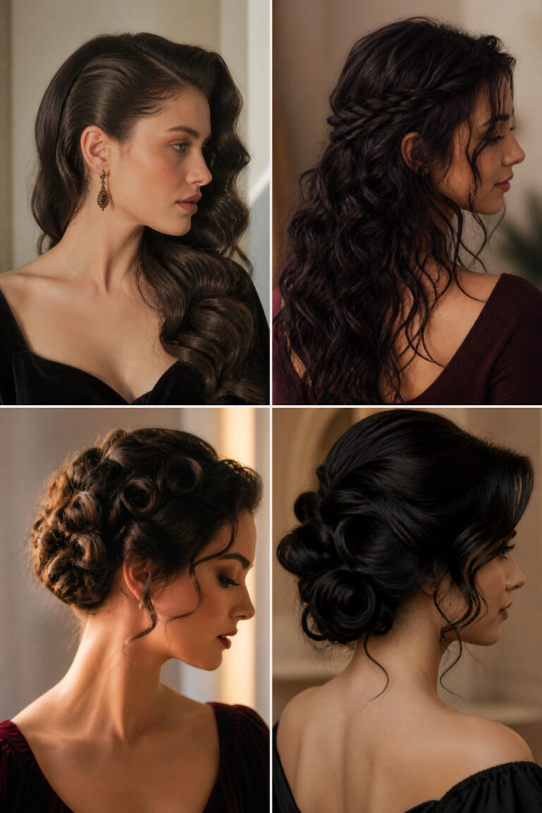 21 Dark Romantic Christmas Hairstyles Inspired by the Vamp Romantic Aesthetic