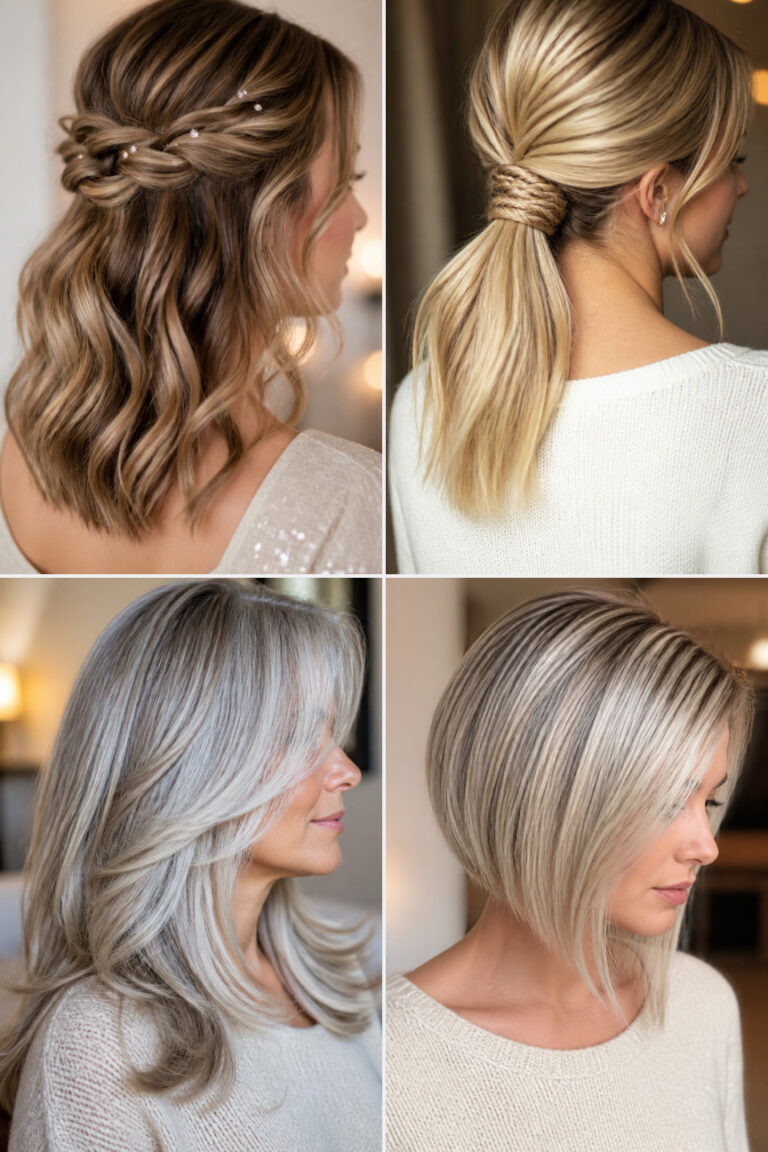 25 Icy Winter Christmas Hairstyles for a Magical Holiday Party Look