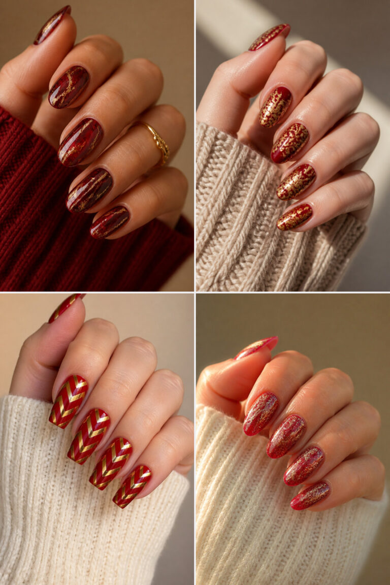 25 Red and Gold Christmas Nail Designs for a Classic Holiday Look