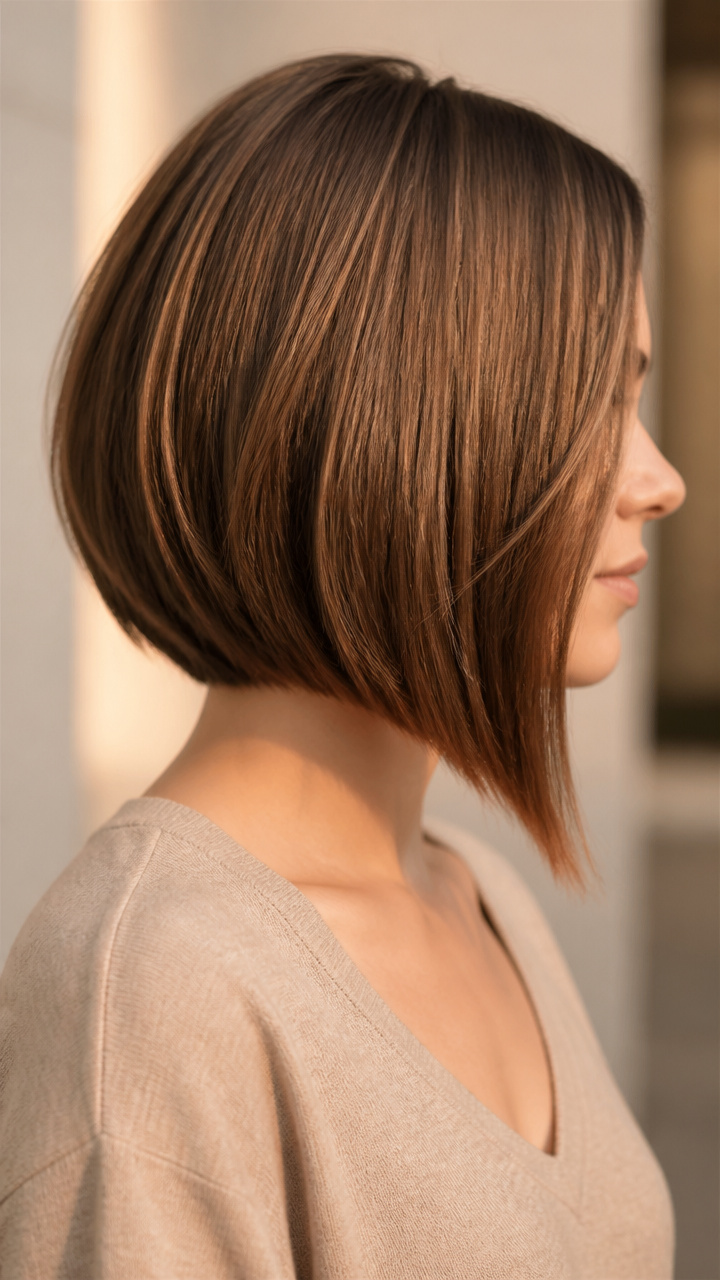 Angled Bob with Backward Tilt