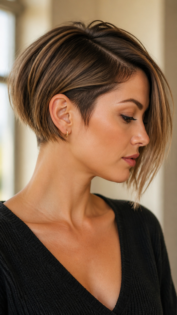 Asymmetrical Bob With Side Sweep