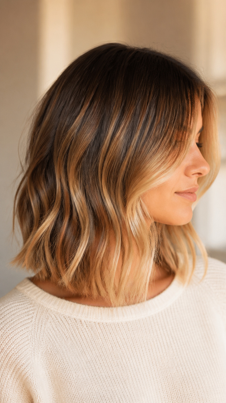Balayage Lob with Root Blur