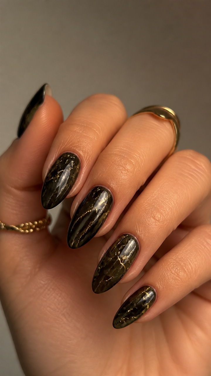 Black Forest Glaze with Gold Veins
